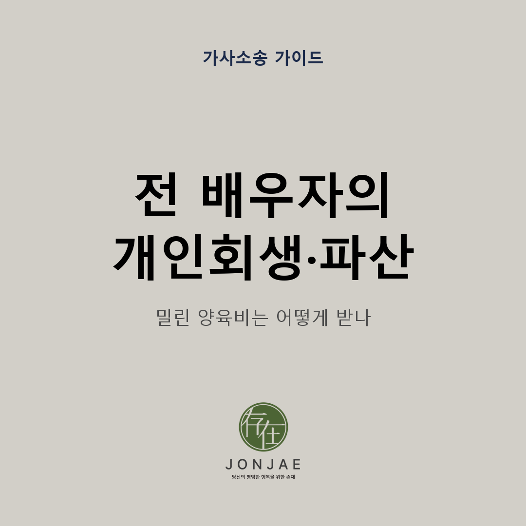 전 배우자가 개인회생이나 파산을 신청했을 때 밀린 양육비는 어떻게 받는지 설명하는 법무법인 존재 가사소송 가이드 썸네일